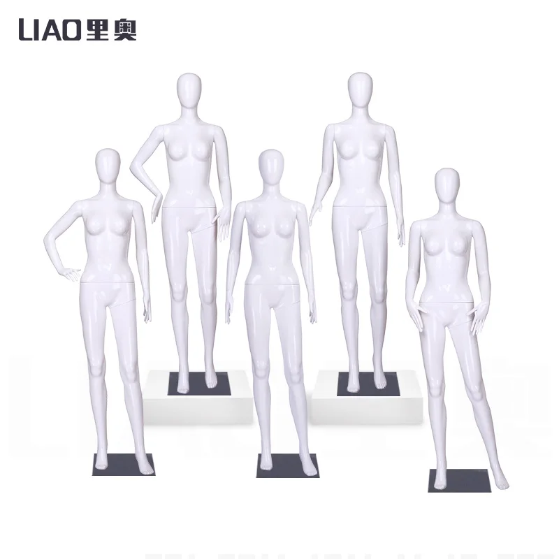 

cheap Bright White plastic mannequin full body female Demountable Manikin for women dresses