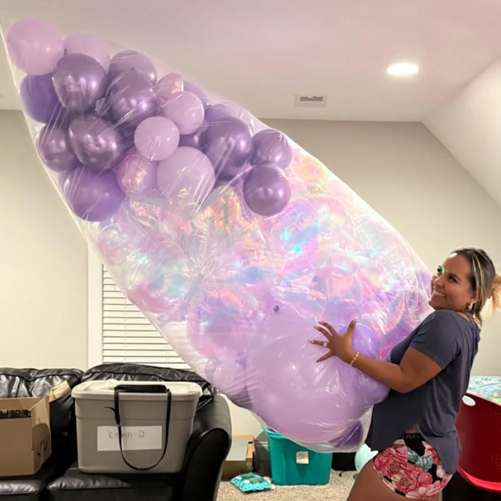 

1.5m x1.8 m Large Balloons Storage Bag Reusable Clear Plastic Balloon Transport Bag Birthday Wedding Carnival Party Supplies