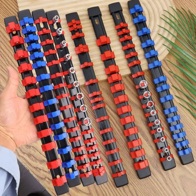 ที่จัดระเบียบซ็อกเก็ตแบบปรับได้ 360 องศา °   ชุดเครื่องมือซ่อมแซมแบบหมุนได้ พร้อมที่ยึดติดผนังพลาสติกอเนกประสงค์ รางคลิป ถาดเก็บของในโรงรถ