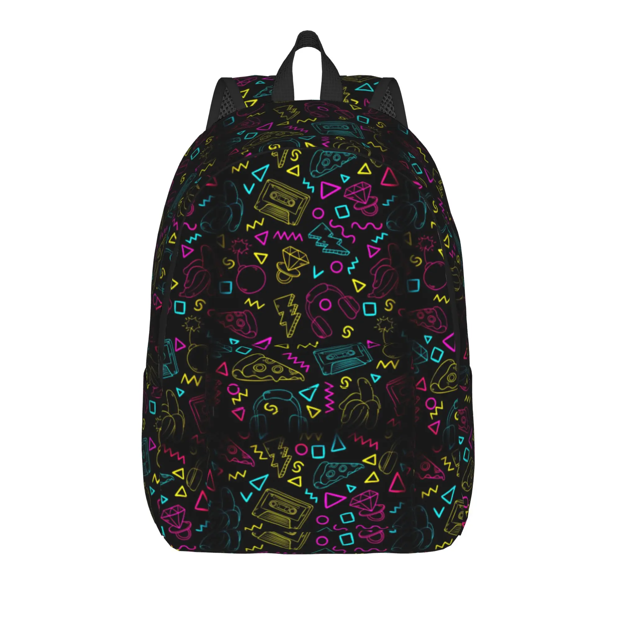 Novel Fun Neon Graffiti Chaos Art Backpack  Travel Backpacks Female Fun School Bags Custom Soft Rucksack