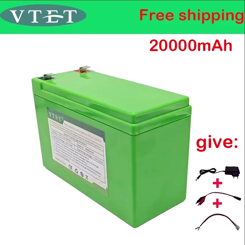 New DC12V 15Ah-20Ah 3S7P 18650 High-capacity Lithium Battery, Suitable for Standard 12Voltage Equipment+12V 3A Charger+BMS