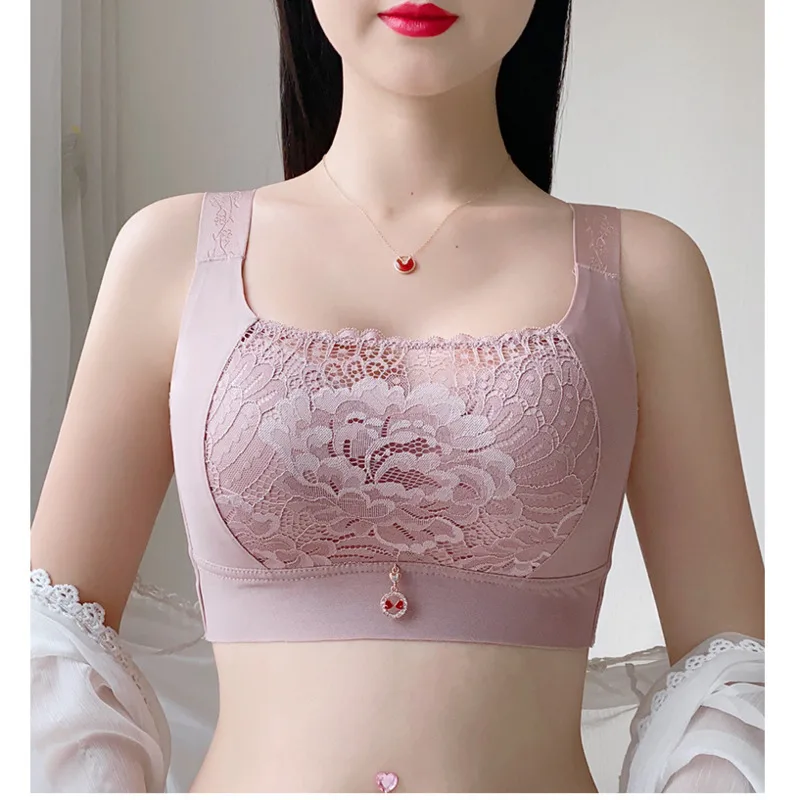 

Large Size Bra for Women B C D E 75 80 85 90 Ladies Underwear Lace Chiffon Wireless Minimizer Lingerie Brassiere Bralette Tops