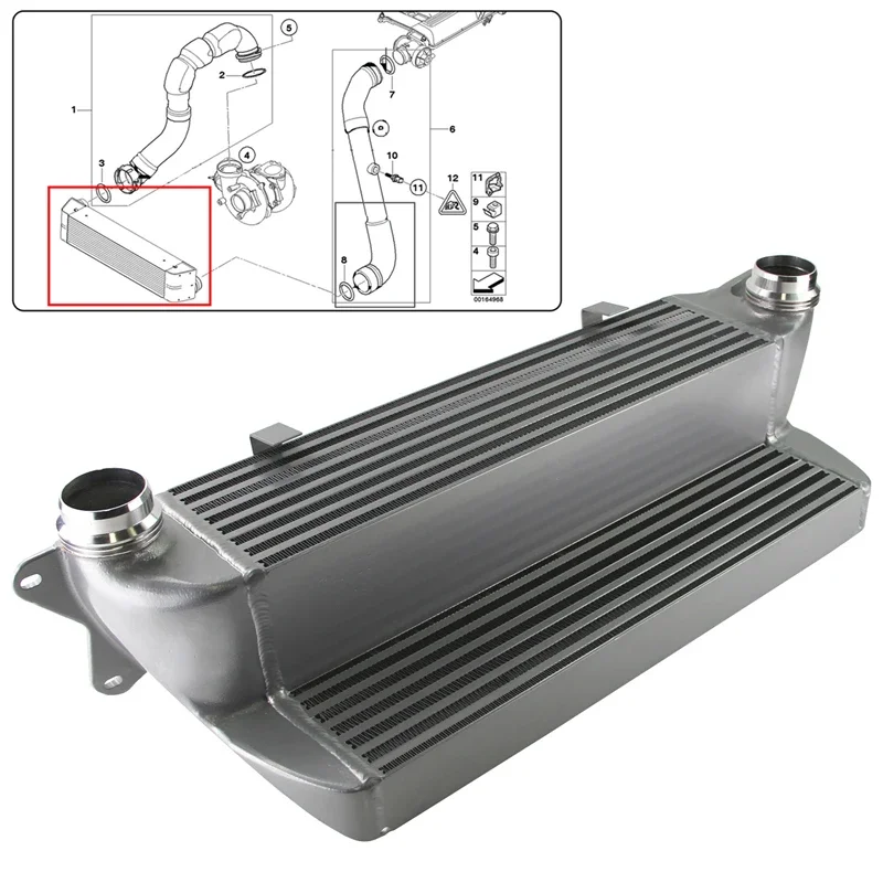 Tuning Performance Intercooler Fits For BMW 525d 530d 535d E60/E61 04-10 635d E63/E64 06-10 Black / Silver