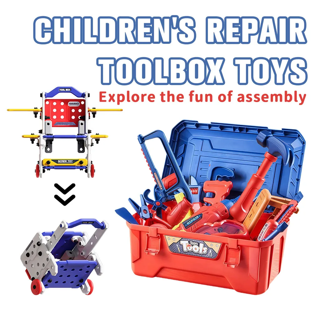 Kids Toolbox Kit Electric Drill Simulation Repair Tools Pretend Play Educational Toy Engineering Puzzle Toys Gifts for Boy