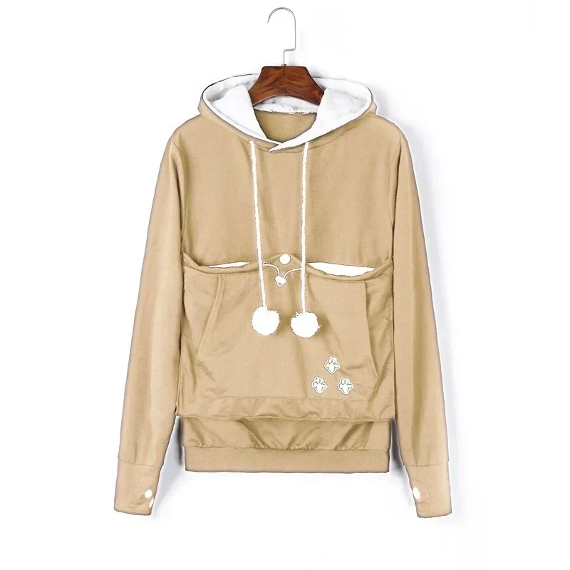 Katzenliebhaber-Hoodies mit Tasche, Hunde-Hoodies für Haustiere, lässige Känguru-Haustierpfoten-Pullover, Kuschel-Sweatshirt mit Tasche, Tierohren-Kapuzenpullover – Detail 10