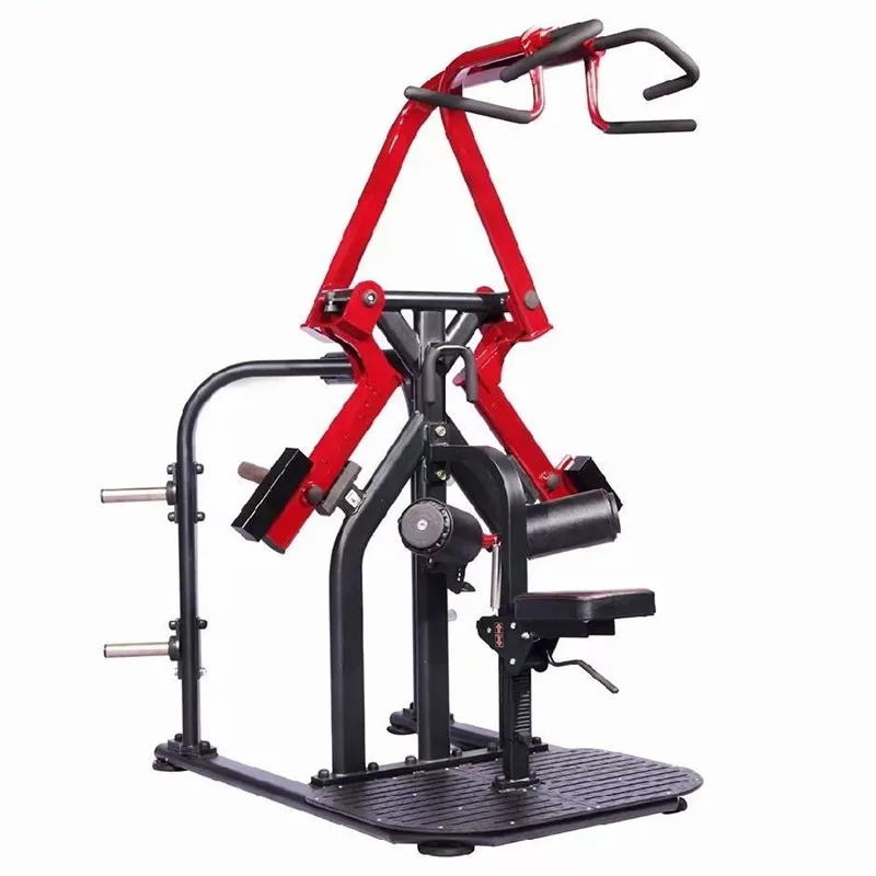 Strength training arm exercise chest press shoulder press machine plate loaded gym equipment lat pulldown low row