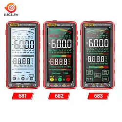 683 682 681 Smart Digital Multimeter Rechargeable Capacitance Meter Hz Ohm Diode Tester 6000 Counts AC/DC Measuring Tools