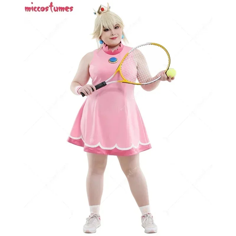 Miccostumes 's Tennis Peach Dress with Crown for Women Princess Cosplay Costume og;5