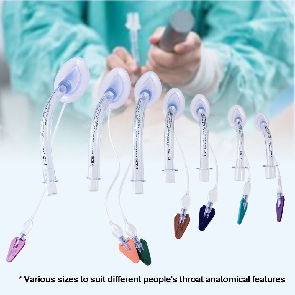 Canack PVC Larynx Airway Mask - Wegwerp LMA Steriel Anesthesie Ademhalingsmasker Zacht kussen Intubatie voor volwassen kind