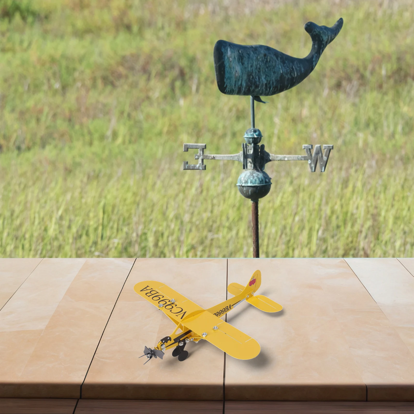 Airplane Souvenir Airplane Weathervane Outdoor Decorating Anti-rust Coating Easy Installation Lightweight Design For Home Garden