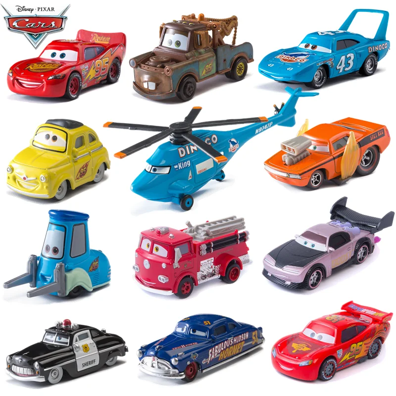 Disney Pixar Cars Lightning McQueen Alloy Metal Mater Model Car 1:55 Diecast Jackson Storm Vehicle Toy Car Kids Birthday Gift