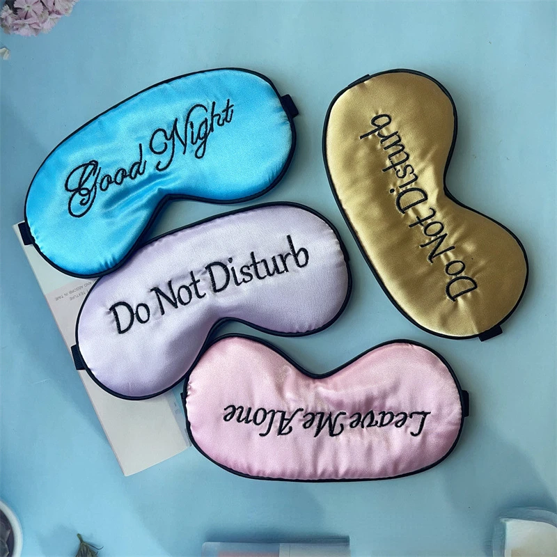 Embroidered Silk Sleep Mask Silk Eye Mask Soft Blackout Blindfold With Adjustable Strap Sleeping Eye Cover Mask For Travel