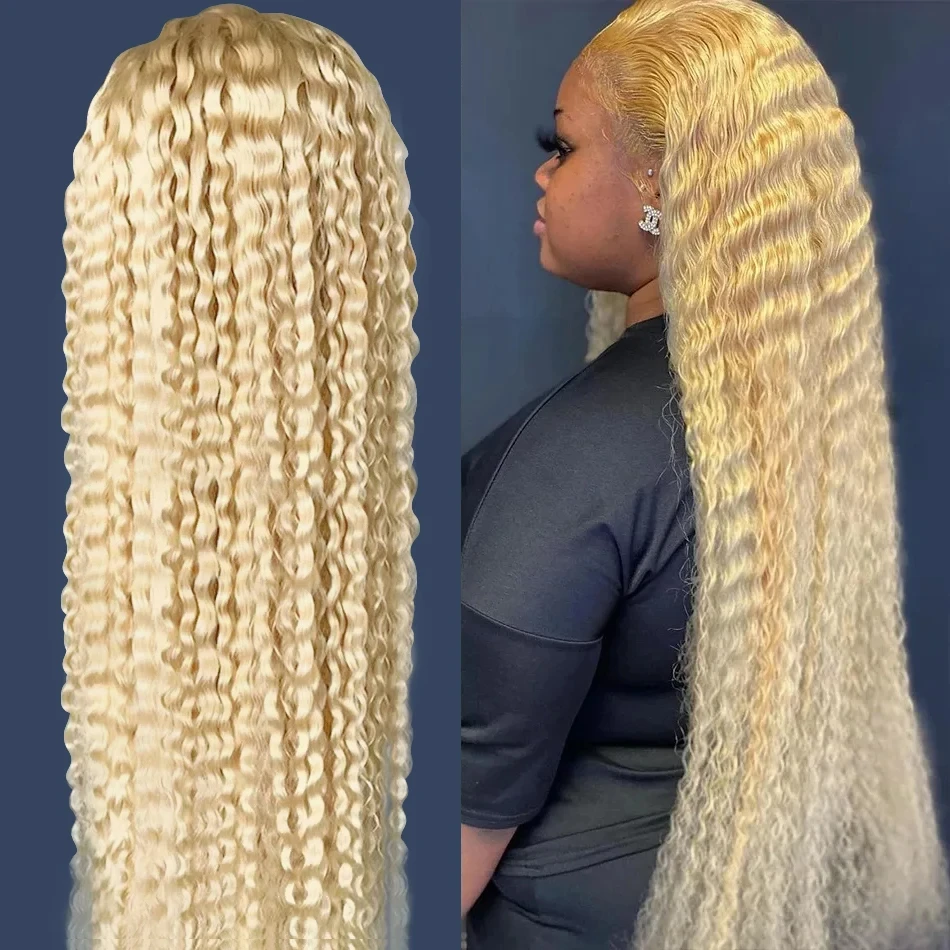 Full Brazilian Deep Wave 613 ash Blonde crespi ricci parrucche prepizzicate 30 40 pollici 13x6 hd parrucca frontale in pizzo per capelli umani per le donne