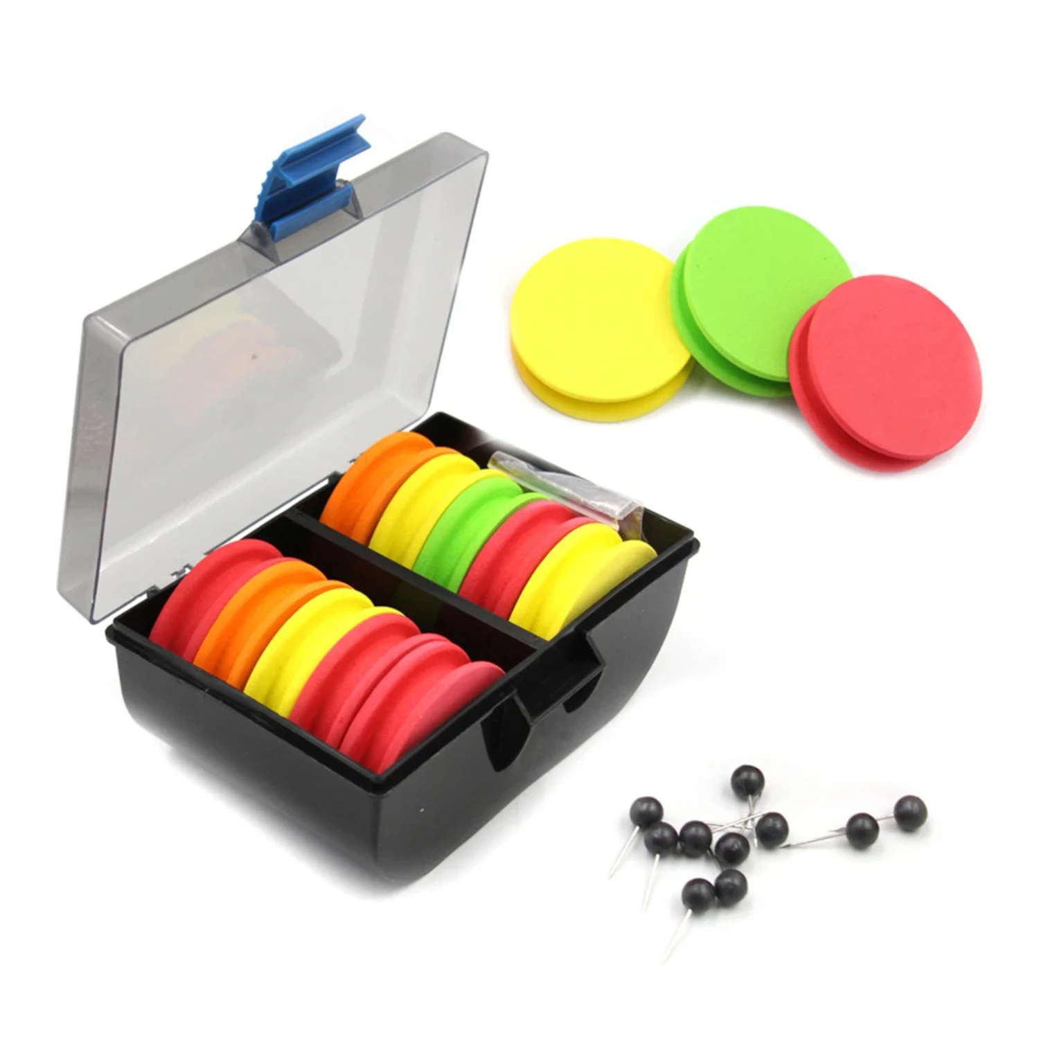 Convenient, High-Quality 20-Piece Box of Durable Foam Spools for Carp Fishing Rig - Easy-to-Use Leader Pins and Wire Board Inclu