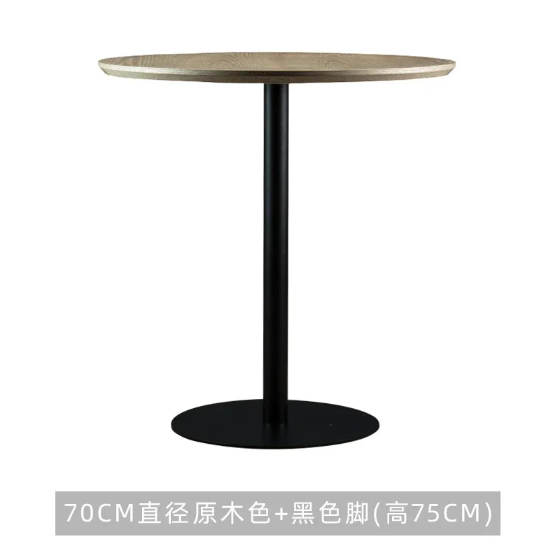 Nordic simple table walnut cafe table milk tea shop restaurant table commercial negotiation small round