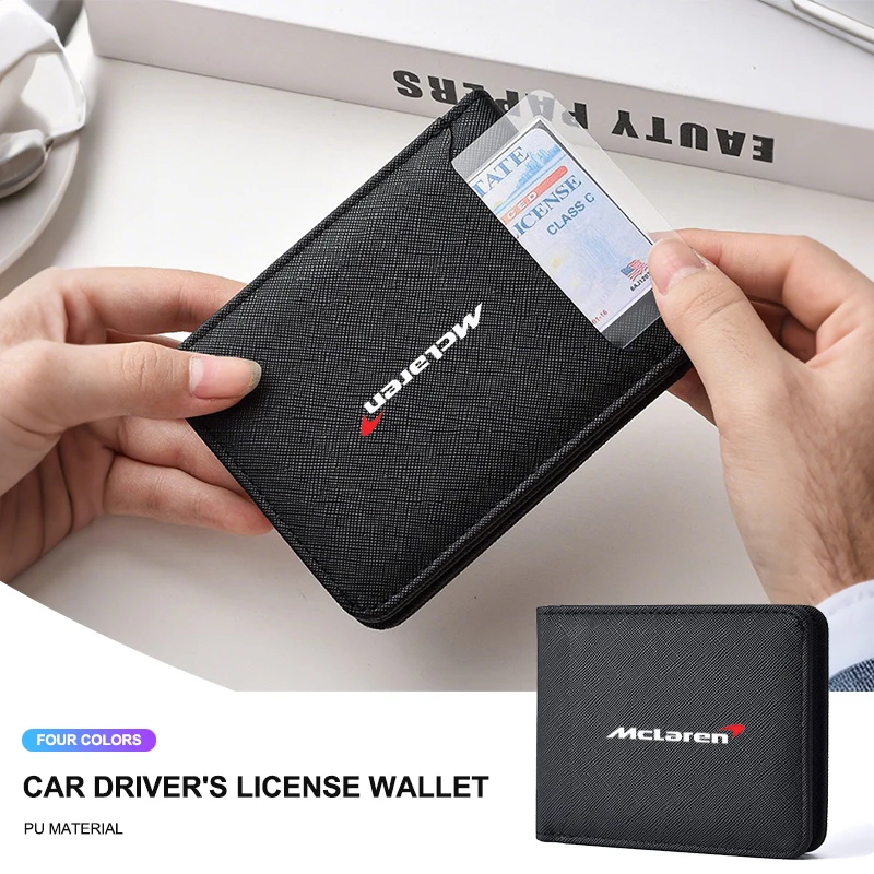 

Car Logo Driver's license Cover Holder ID Credit Card Wallet Bag For McLaren 720S 570S 570GT 600LT 2023 MCL60 Auto Accessories