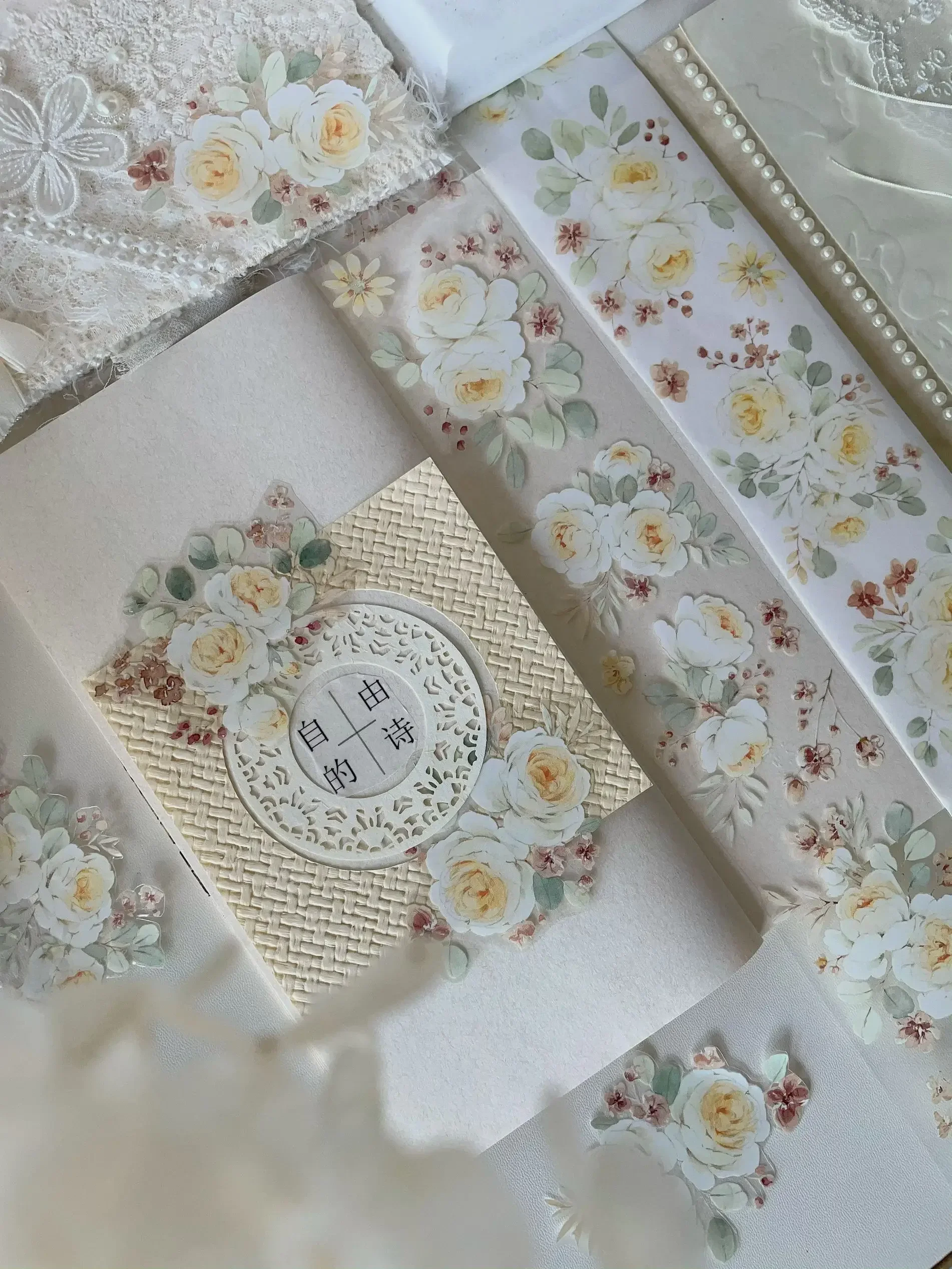 1 Loop Spring No Return Vintage Washi Tape PET Sticker Rose