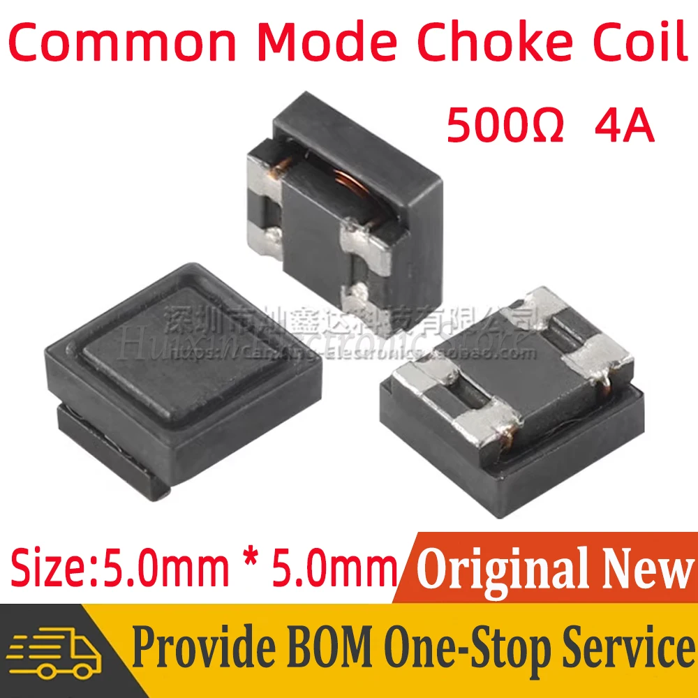 

2pcs SMD Common Mode Choke Coil 500 ohm 500Ω 4A High Large Current Signal Line Filter Inductor DCW5BTM501
