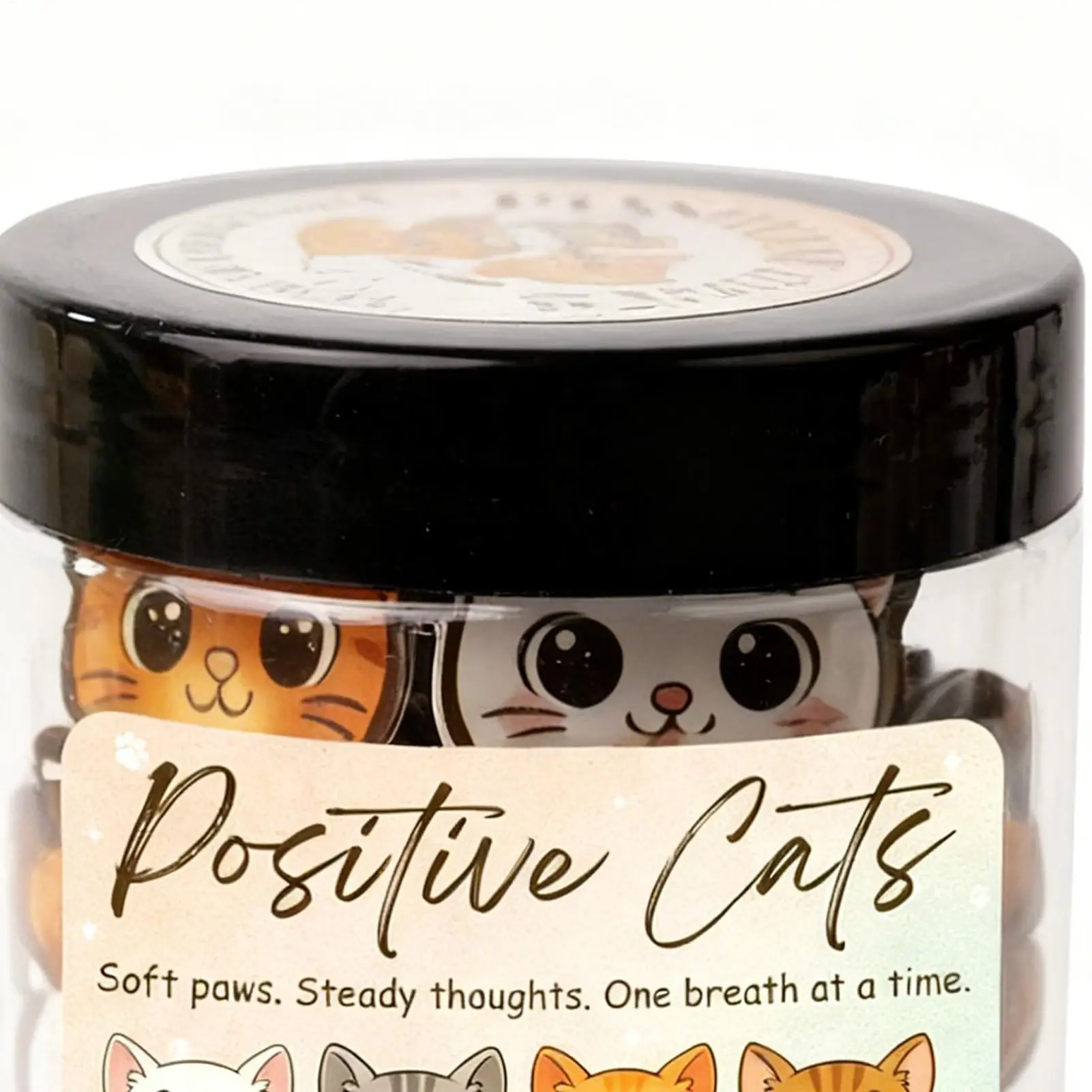 Cartes d'affirmation positive 60 pièces cartes d'encouragement de chat pot de chat positif pour femmes hommes collègues décor de bureau pleine conscience