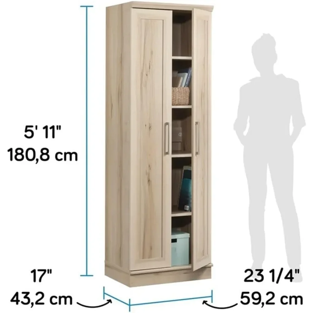 HomePlus Two Door Storage Cabinet/Pantry Cabinet, Pacific Maple Finish