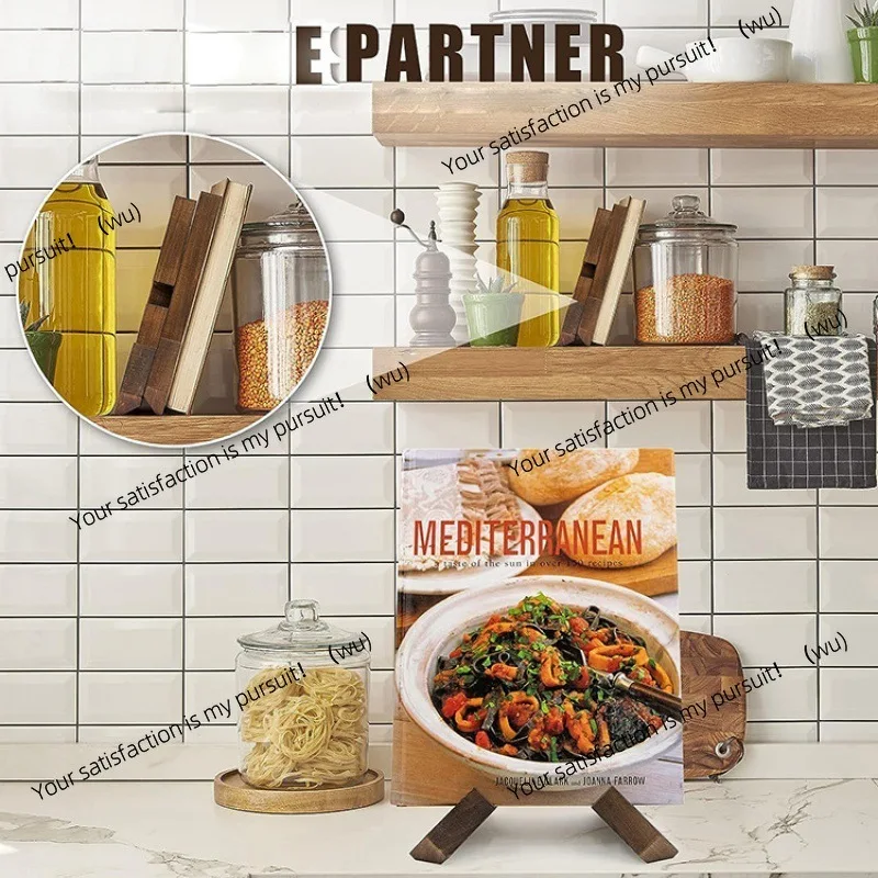 Wooden restaurant Household recipe rack Kitchen menu display rack Hanging study desktop reading Wooden book stand
