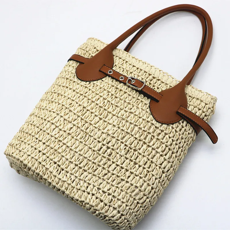 

Fashion Hollow Straw Shoulder Bag Summer Woven Rattan Bags for Women Designer Bag Bali Beach Handbags and Handbags Shopper Tote