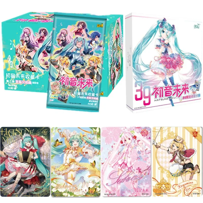 Kakou Hatsune Miku Tarjeta de Anime Symphony of Youth, bolsa de primera vista, música de cumpleaños, libro de tarjetas coleccionables, juguetes para