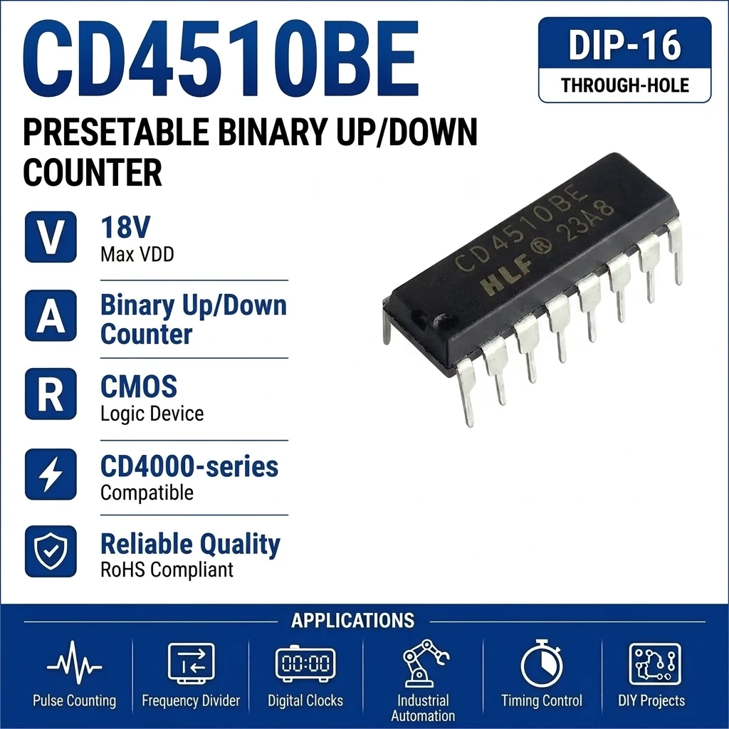 (10 pcs) CD4510BE DIP-16 CD4510 BCD Up/Down Counter 3V-18V