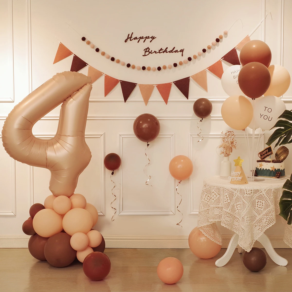 42pcs Retro birthday balloon party decoration set