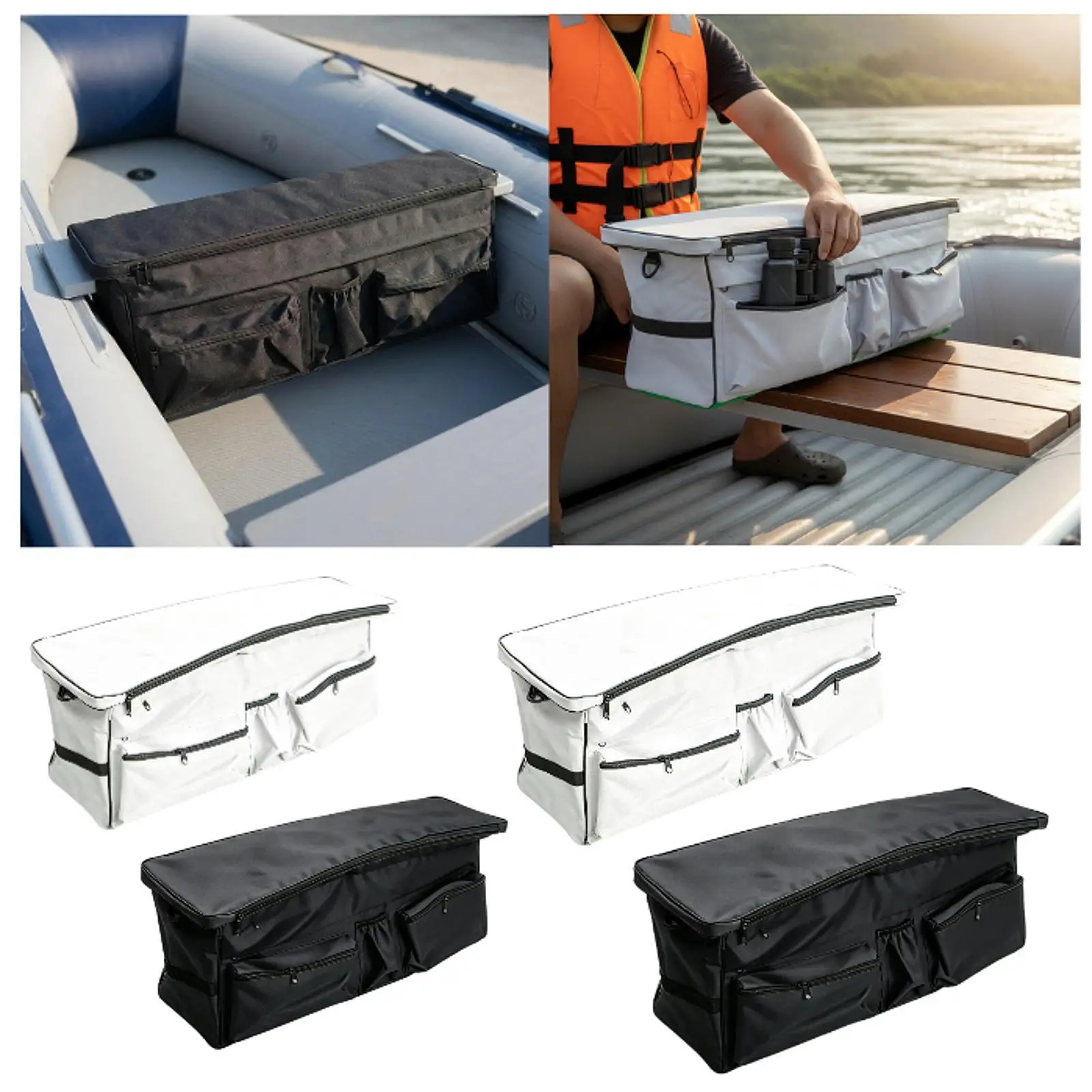 Oxford Cloth Inflatable Boat Seat Storage Bag Multifunctional Waterproof Protective Cushion for Boats Rafting and Leisure