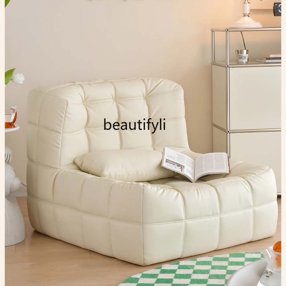 Simple Genuine Leather Nordic Modern Imported Cowhide Small Apartment Single Living Room Tatami Leisure Chair