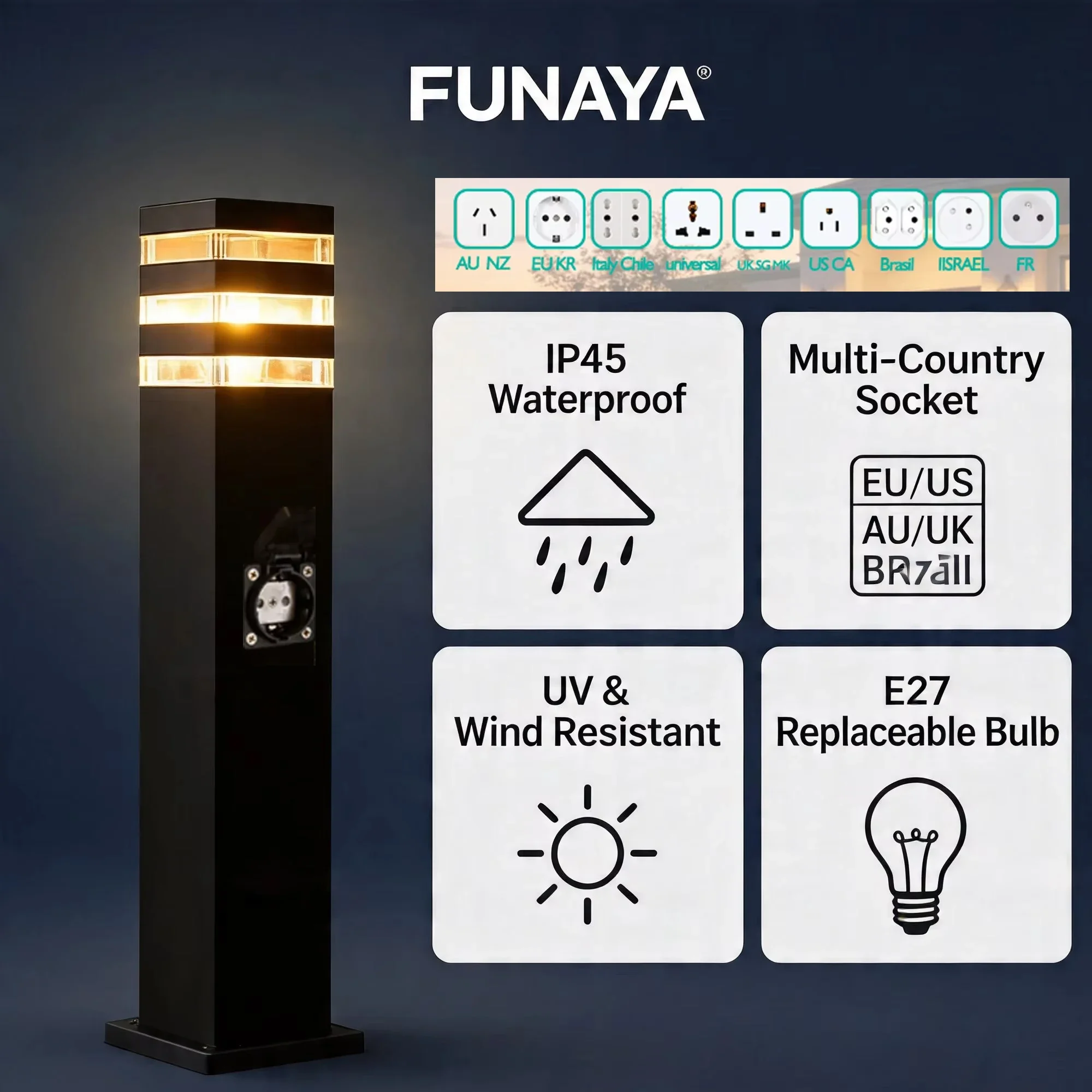 funaya-outdoor-garden-light-with-waterproof-socket-eu-au-us-uk-il-universal-ip45-led-e27-multi-plug-outlet-for-villa-courtyard