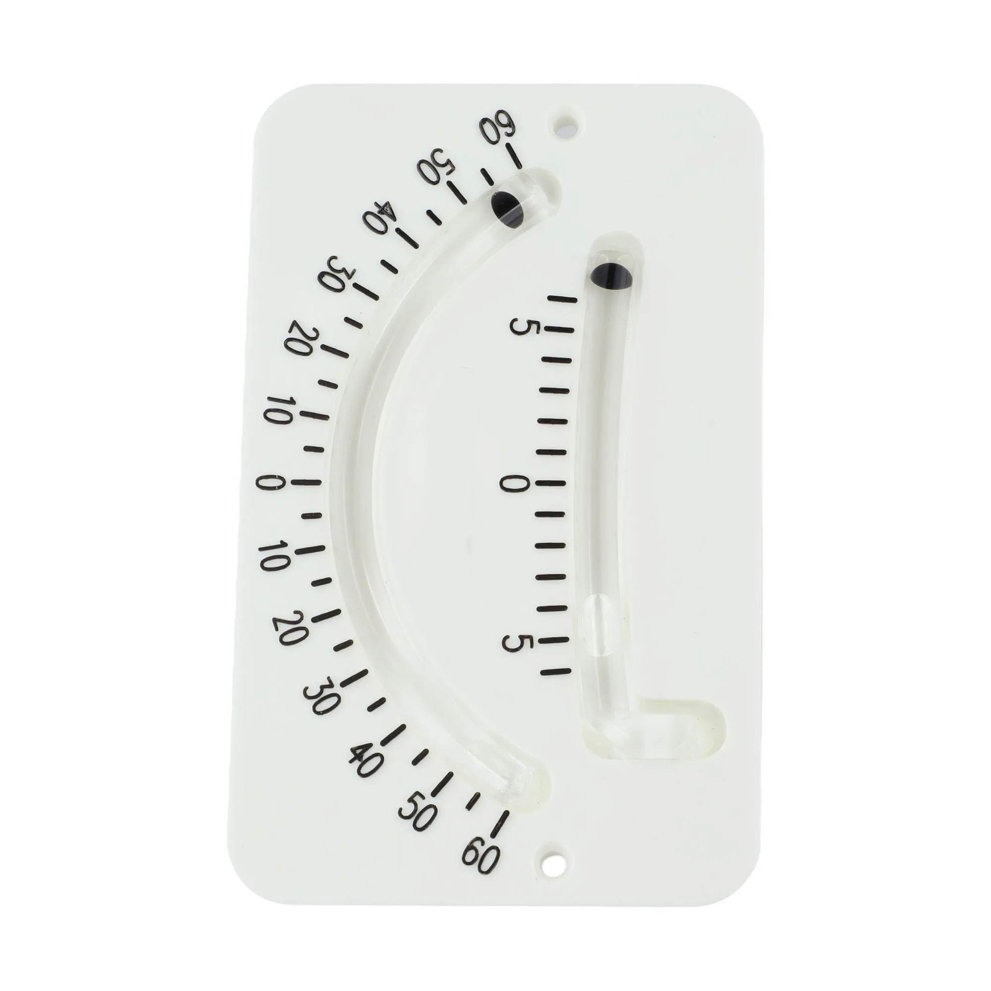 White Dual Tube Steel Ball Bubble Tilt Gauge Level Meter For Yacht Boat Cargo Loading Inclinometer Tool