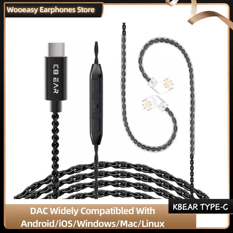 

KBEAR TYPE-C 4N OFC Cables USB-C With 2PIN/QDC/TFZ TYPE-C And DAC Widely Compatibled With Android/iOS/Windows/Mac/Linux For CCZ
