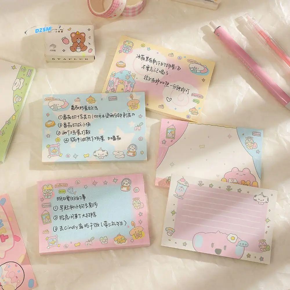 

Cartoon Cute Lovely Memo Pad Non-sticky Korean Aesthetic Note Paper Notepad Journal Message Paper Office