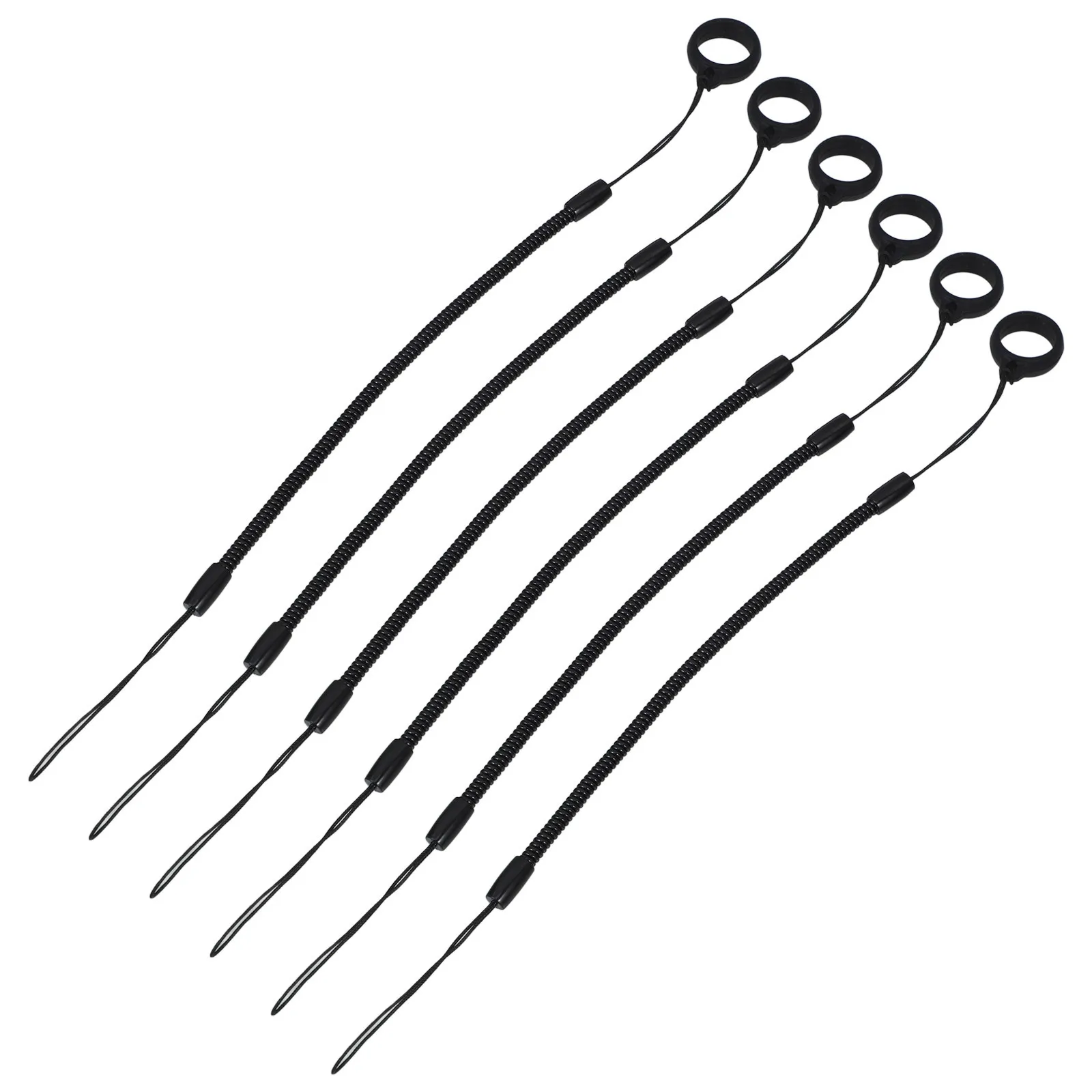 6 個の紛失防止ペンストラップ格納式クリップブラックシリコンペンホルダーネックレス看護師教師建設作業員医師用