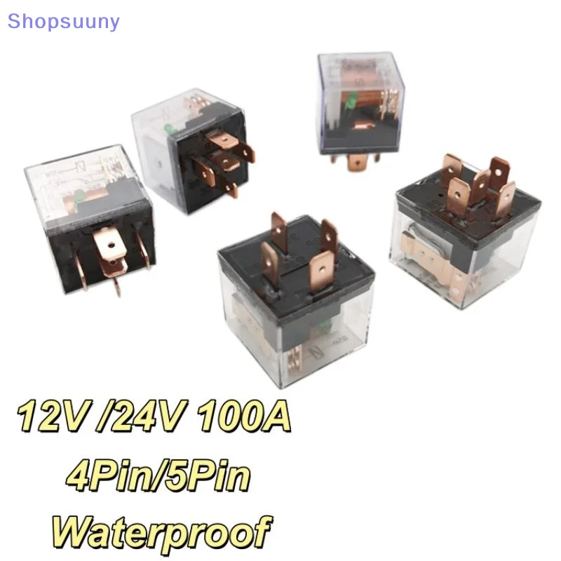 [SU]1pcs Waterproof Automotive Relay 12V 100A 5Pin SPDT Car Control Device Relays DC 24V High Capacity Switching[SU]