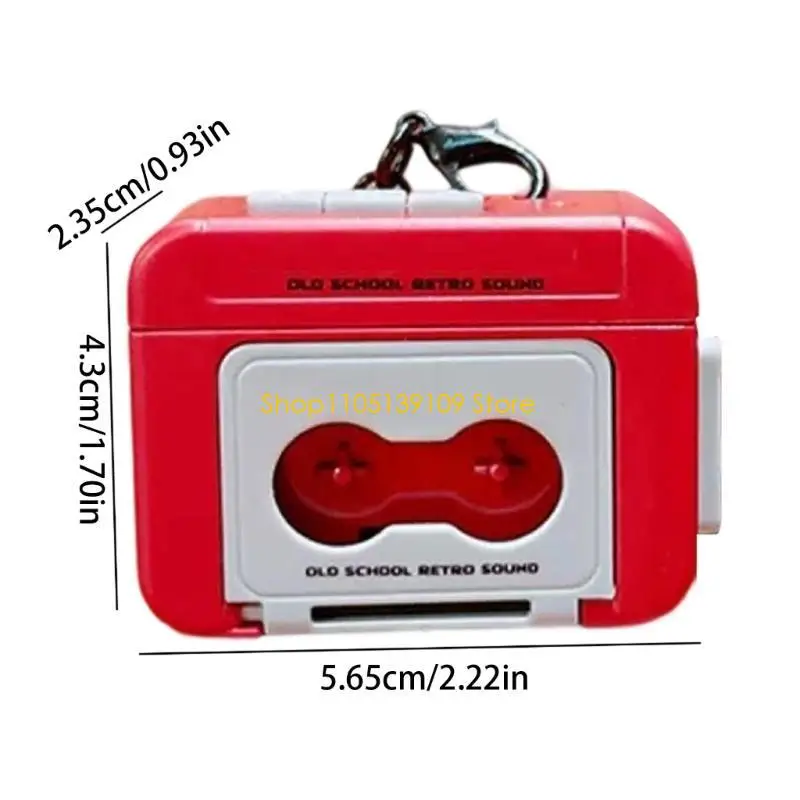 الإبداعية تسجيل الصوت مفتاح فوب الرجعية مشغل موسيقى تصميم 15s تذكير وظيفة حقيبة عصرية سحر سيارة الديكورات العنصر