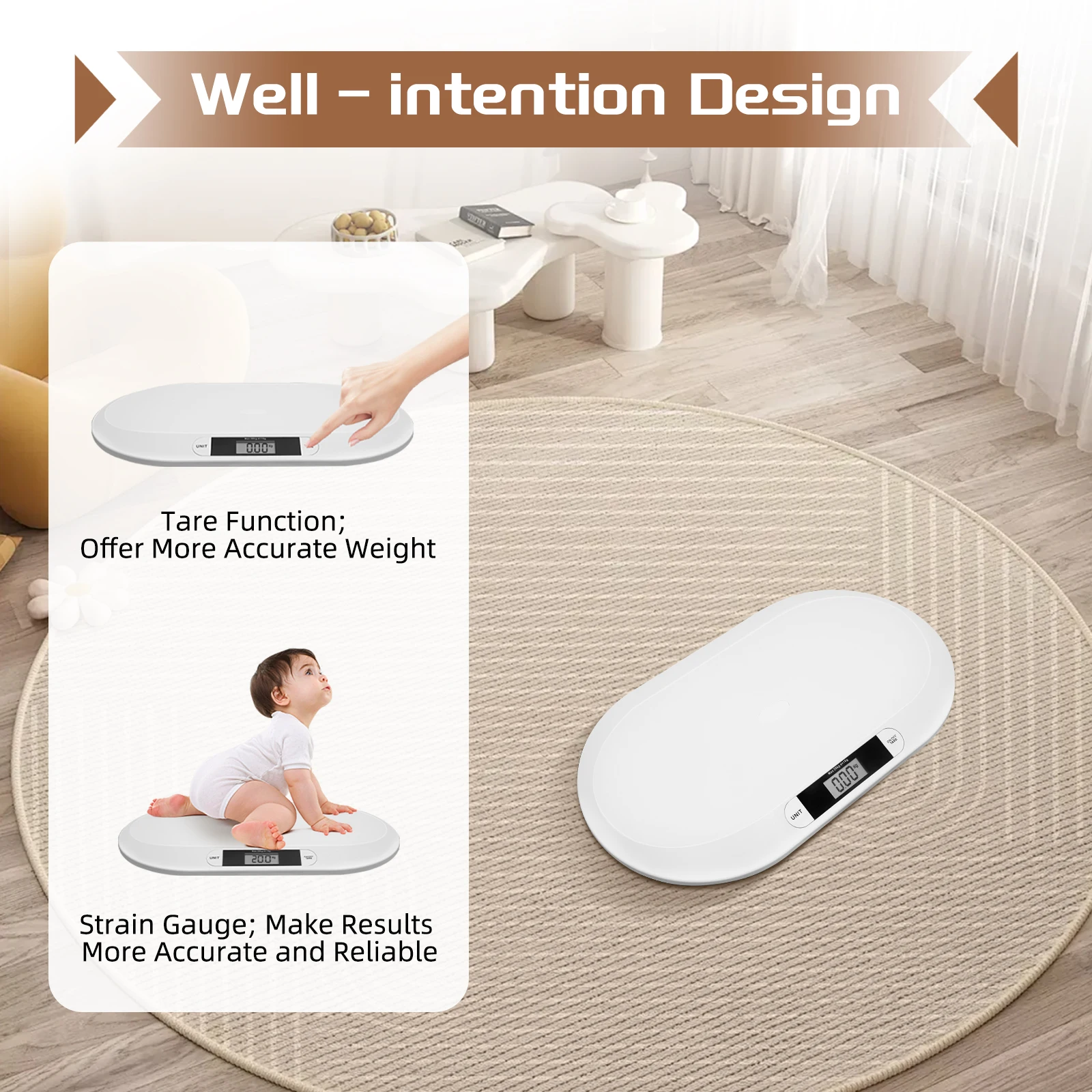 

Baby Weighing Scale Digital Baby Scale W/ Large 20kg Capacity,High Precision Sensor, And Ergonomic Design for Baby’s Health