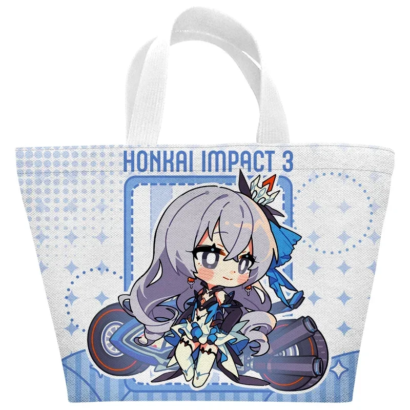 Anime Honkai Impact 3 Elysia Yae Sakura Bronya Zaychik Theresa Apocalipsis Cosplay dibujos animados estudiante fiambrera Bento bolsa regalo de Navidad