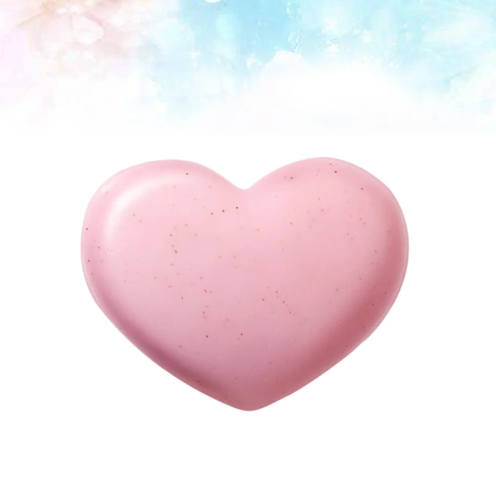 Handmade Smooth Skin Heart Shaped Fragrant Soap Face Cleansing Exfoliating Soap (Pink) handmade soap heart shape soap