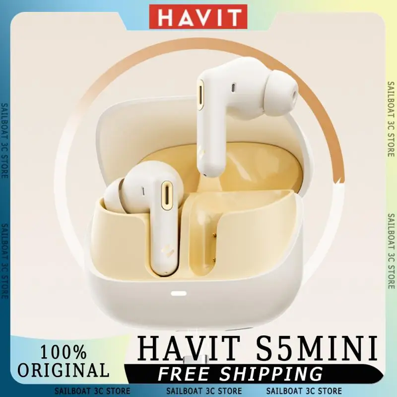 HAVIT S5 mini Bluetooth Earphones Active Noise Reduction Stereo Sound Low Latency In Ear ANC Headphone Custom Gaming Earbuds