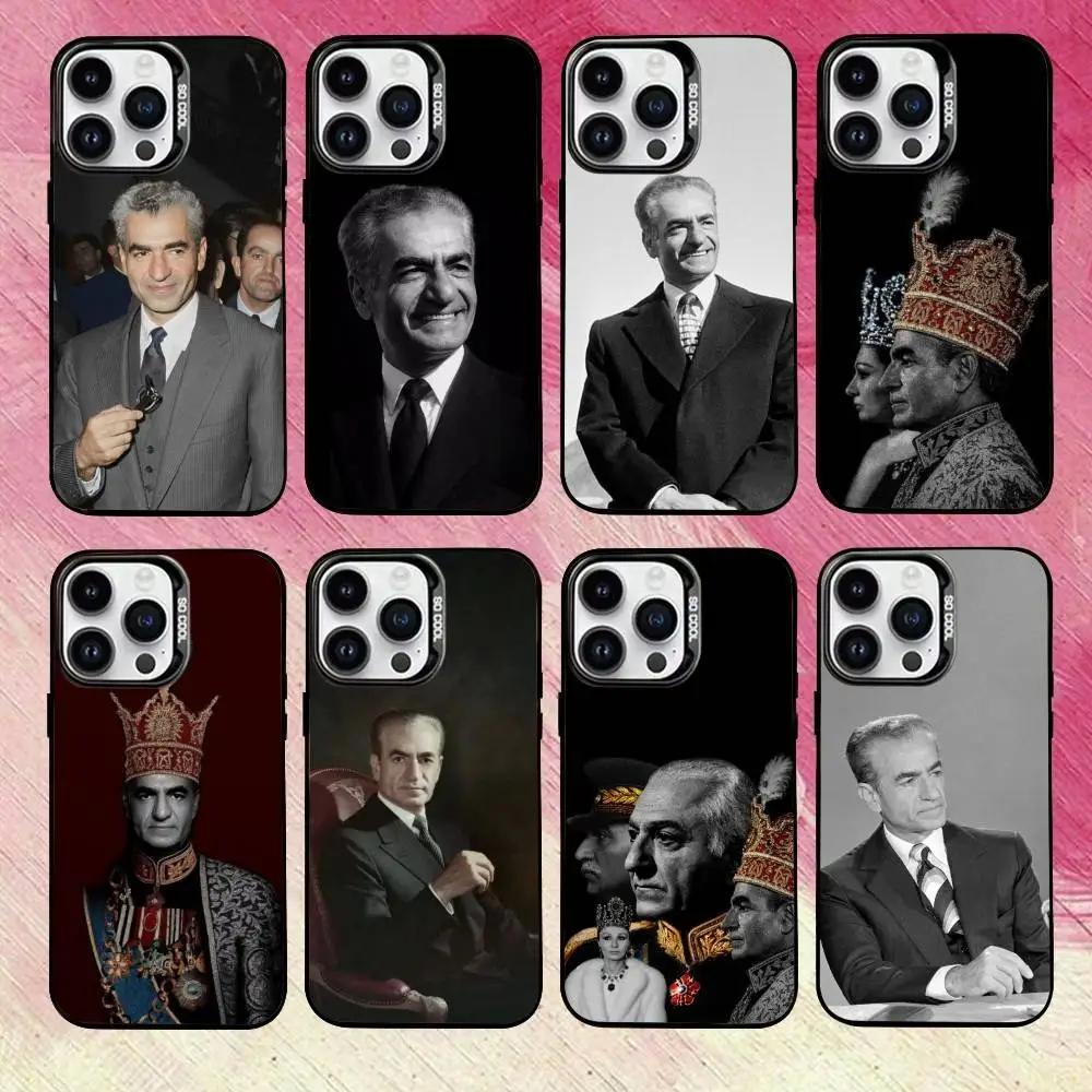 

M-Mohammad R-Reza P-Pahlavi Phone Case For iPhone 17,16,15,14,13,12,11 Plus,Pro Max,XS,Colored Silver Plated Inside Cover