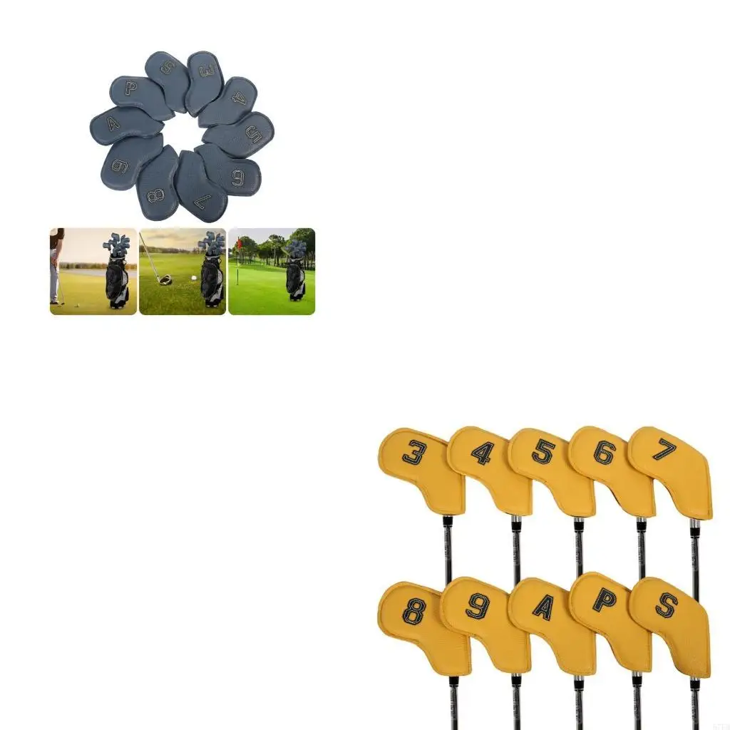 

10Pcs Golfs Iron Headcover Club Cover Golfs Putter Protective Guard Head Cover