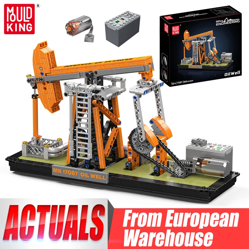Mould King 17087, technisches Auto, Spielzeug, motorisiertes Ölbrunnen-Baustein, Montage, kreative Maschine, Ziegel, Kinder, Weihnachtsgeschenk