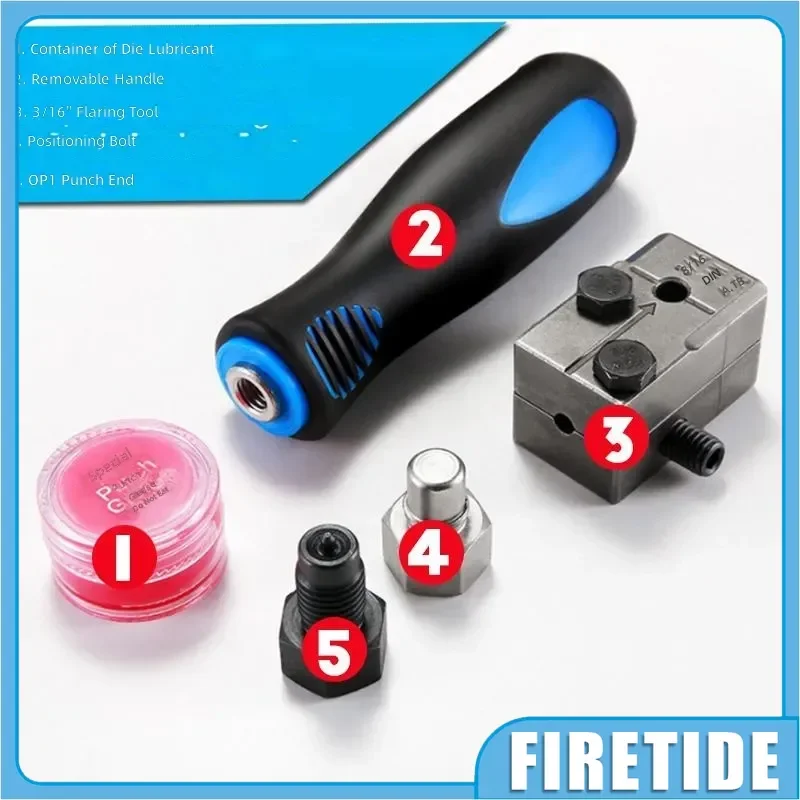 Handheld Double Flaring Tool 3/16in 4.75mm Detachable Pipe Flare Kit Automotive Copper Brake Line Shaping & Repair Tool Worx