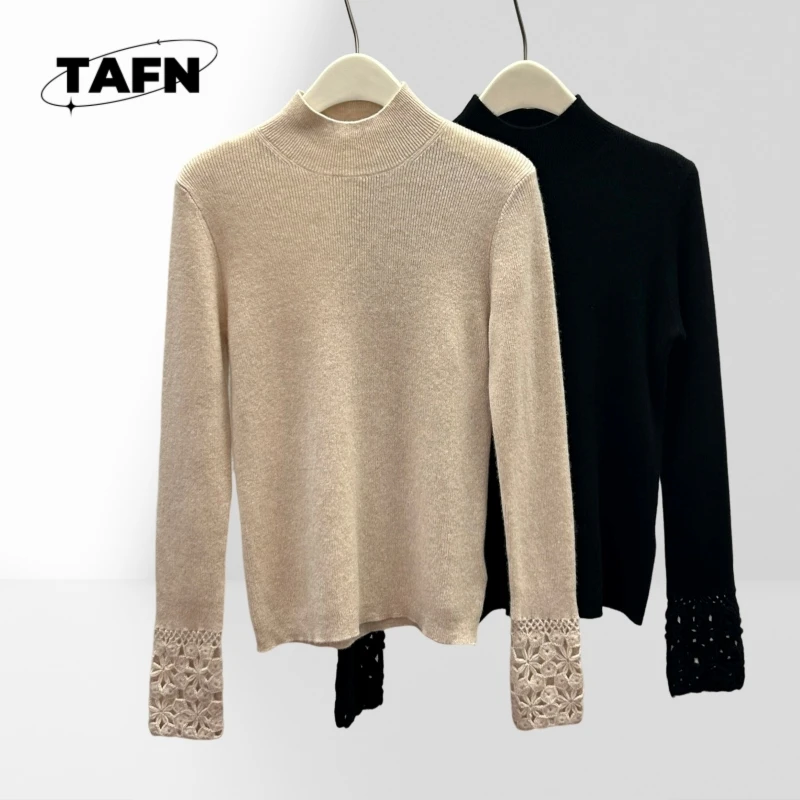 

25Популярный стиль, шерстяной теплый банкетный роскошный женский свитер премиум-класса, универсальный изящный простойA25257