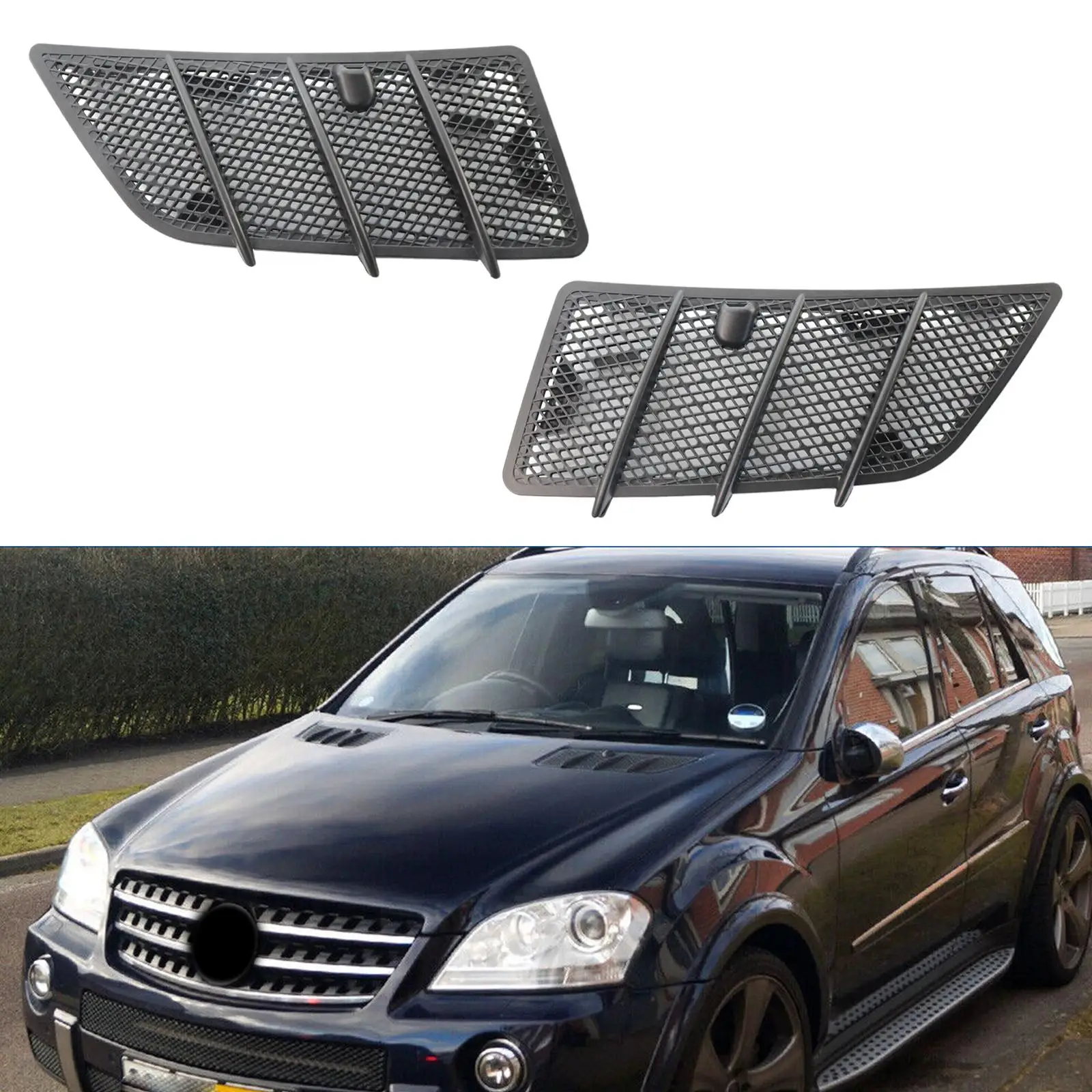 Hood Air Vent Grille Cover Insert Mesh Replacement Parts Easy Installation for