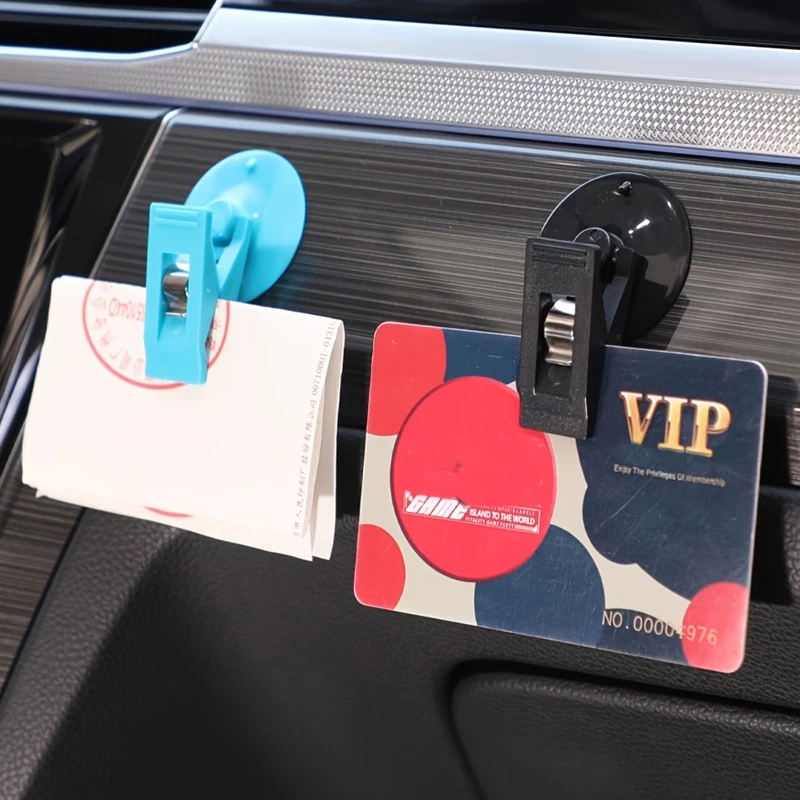 4pcs Car Interior Window Clip Mount Black Suction Cap Clip Plastic Sucker Removable Holder For Sunshade Curtain Towel Ticket