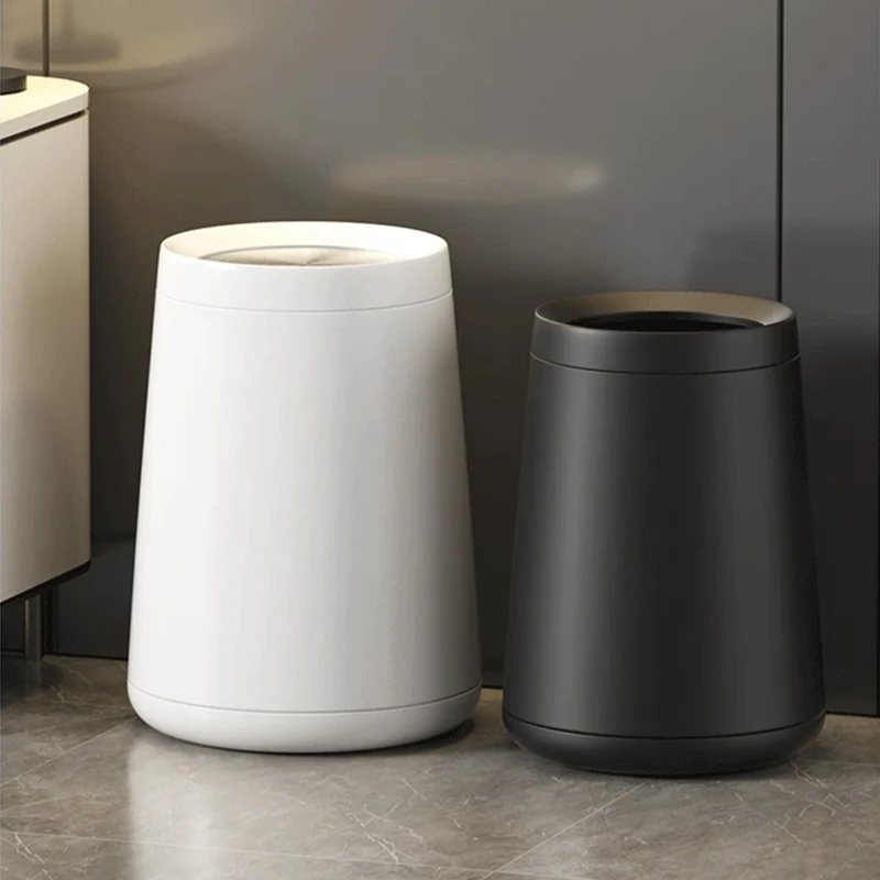 

Leasylife 2.1 Gallon Bathroom Trash Can with Swing Lid, Gold Wastebasket, Stainless Steel Garbage Can for Bedroom Office Kitchen